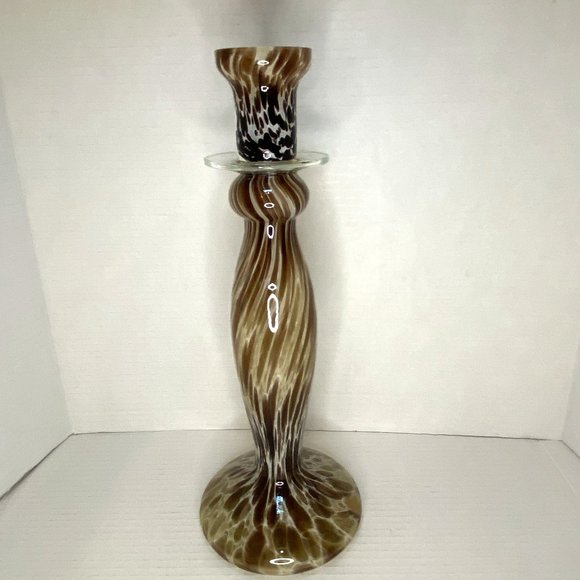 Tall Leopard-like Glass Candle Holder - Picture 2 of 8